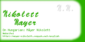 nikolett mayer business card